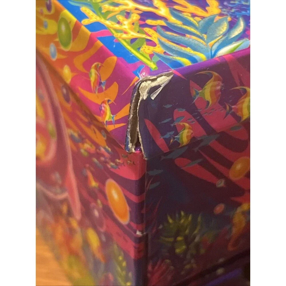 Vintage Lisa Frank Dancing Dolphins Jewelry Stationary Keepsake Box w/Mirror